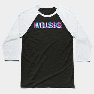 House Music Glitch Optical Illusion Edm Rave Dj Baseball T-Shirt